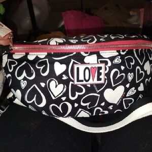 Brighton Love Heart Belt Bag - Black and White